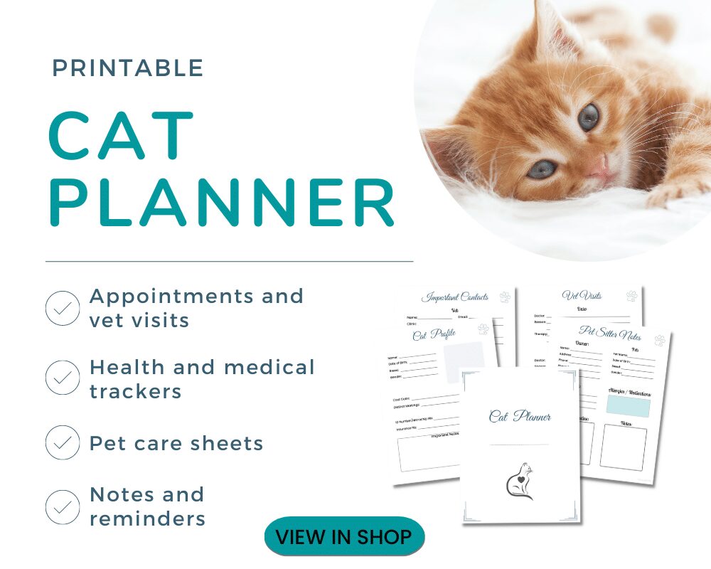 How to care for a cat with no teeth 3 printable cat planner blue