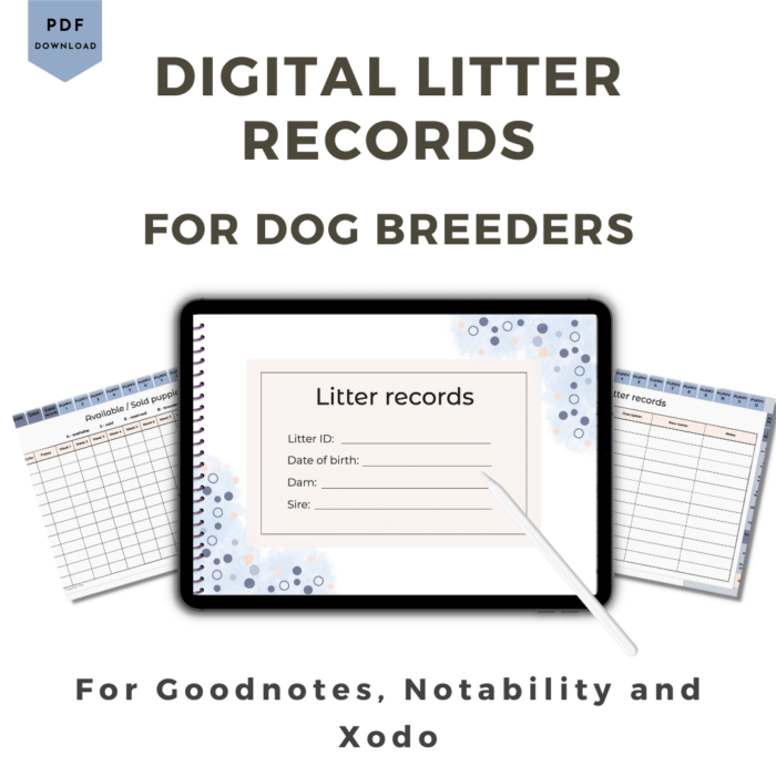 digital litter charts for dog breeders
